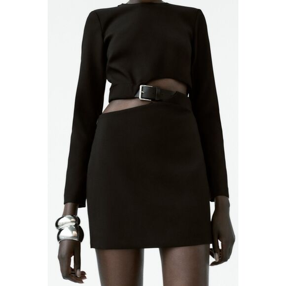 Zara BELTED CUT OUT DRESS - Picture 11 of 14